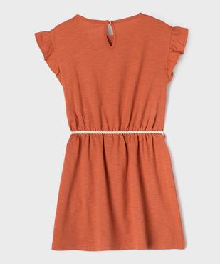 Robe fille en maille avec buste brodé et manches à volants vue3 - GEMO 4G FILLE - GEMO