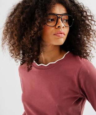 Tee-shirt col rond uni femme vue2 - GEMO(FEMME PAP) - GEMO