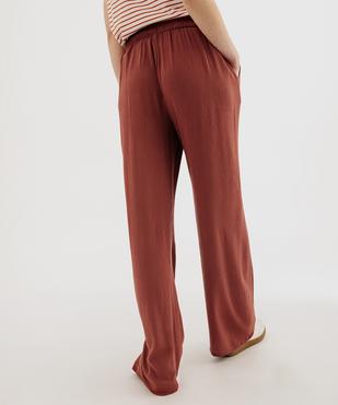 Pantalon large en viscose froissée femme vue3 - GEMO 4G FEMME - GEMO