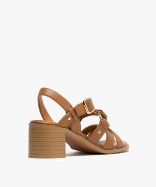 Sandales à brides et détails métalliques à large talon femme vue5 - FOLLOW ME - GEMO