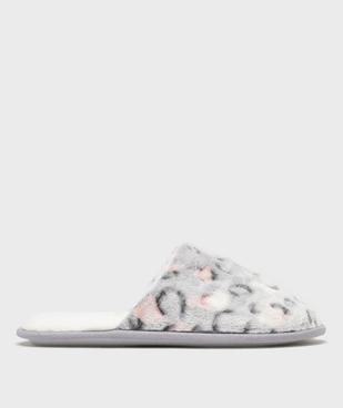 Chaussons mules en velours imprimé femme vue1 - GEMO 4G FEMME - GEMO