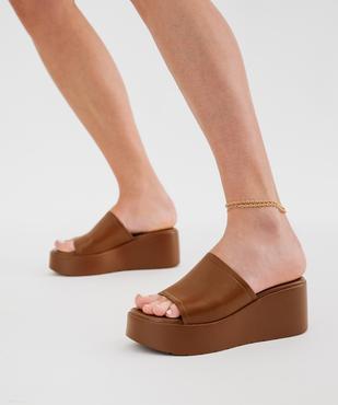 Mules à semelle plateforme et talon compensé femme vue7 - 5 MILES - GEMO