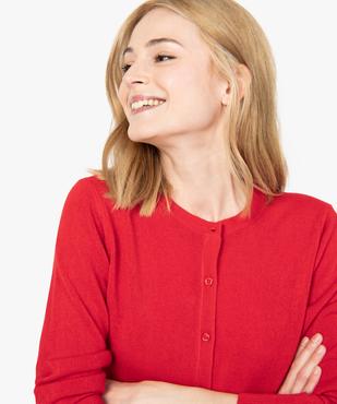 Gilet femme boutonné coupe classique et col rond vue2 - GEMO (MAILLE) - GEMO
