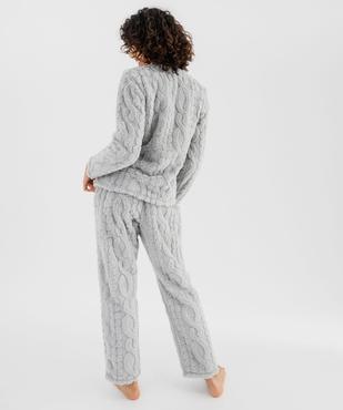 Pyjama en maille peluche douillette femme vue3 - GEMO(HOMWR FEM) - GEMO