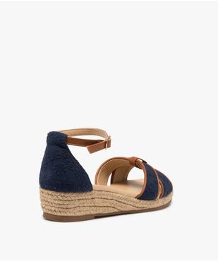 Sandales femme compensées à brides en dentelle anglaise vue4 - GEMO (CASUAL) - GEMO