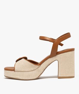 Sandales à talon plateforme en toile femme vue4 - FOLLOW ME - GEMO