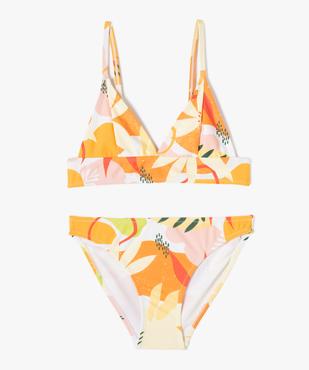 Maillot de bain fille 2 pièces à motif feuillage vue1 - GEMO (JUNIOR) - GEMO