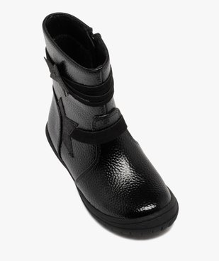Boots fille fourrées et vernies à zip avec étoiles à paillettes vue6 - LOVELY WINGS - GEMO