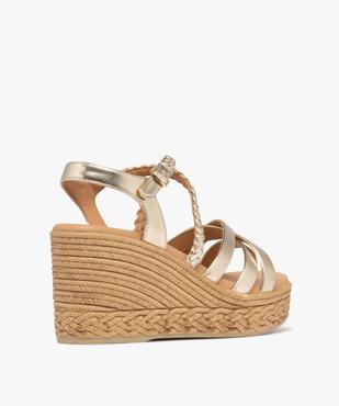 Sandales à brides avec semelle plateforme aspect corde femme - Valentina Baldano vue5 - VALENTINA BALDA - GEMO