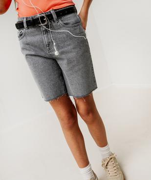 Short en jean droit et long à finition bord-franc fille vue5 - GEMO (JUNIOR) - GEMO