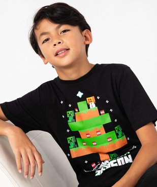 Tee-shirt à manches courtes de Noël avec motif sapin garçon - Minecraft vue2 - MINECRAFT - GEMO