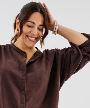 Chemise en coton col officier femme grande taille vue2 - GEMO (G TAILLE) - GEMO