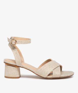 Sandales femme à talon métallisé et brides toile vue1 - GEMO(URBAIN) - GEMO