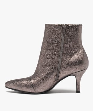 Boots femme à talon en matière métallisée vue4 - GEMO(URBAIN) - GEMO