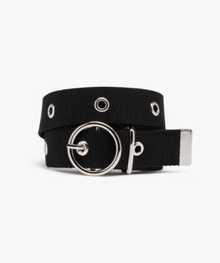 Ceinture sangle avec oeillets métalliques et boucle ronde fille vue1 - GEMO (JUNIOR) - GEMO
