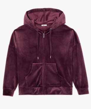 Sweat femme zippé à capuche en velours vue4 - GEMO(FEMME PAP) - GEMO