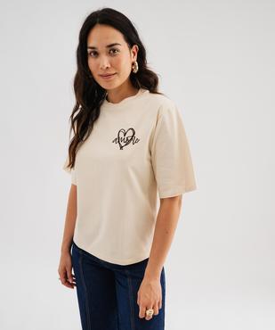 Tee-shirt manches courtes loose imprimé devant et dos femme vue1 - GEMO(FEMME PAP) - GEMO