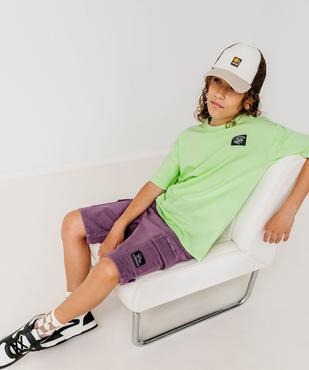 Tee-shirt manches courtes avec logo skateboard garçon vue1 - GEMO (JUNIOR) - GEMO