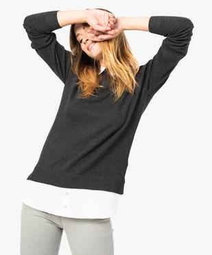Pull 2 en 1 avec col et bas chemise vue1 - GEMO(FEMME PAP) - GEMO