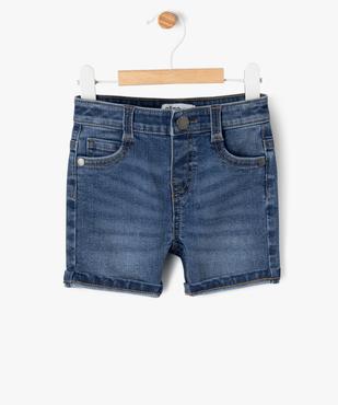 Short en jean extensible coupe slim bébé garçon vue1 - GEMO 4G BEBE - GEMO