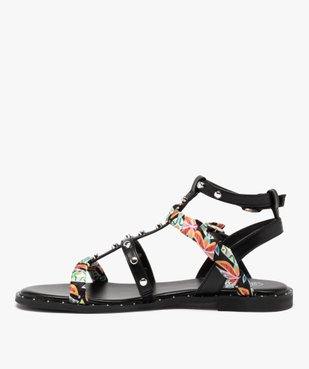 Sandales femme à talon plat brides à clous originales vue3 - GEMO (CASUAL) - GEMO