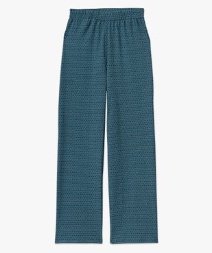 Pantalon large en maille texturée et extensible imprimé femme vue4 - GEMO(FEMME PAP) - GEMO