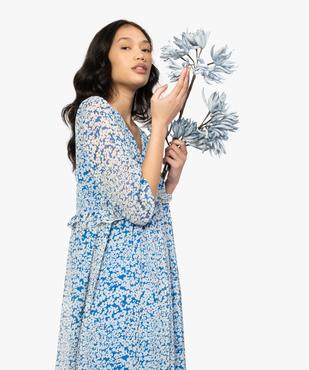 Robe femme imprimée à volant et manches 3/4 vue2 - GEMO(FEMME PAP) - GEMO