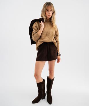 Pull à col cheminée coupe loose femme vue5 - GEMO(FEMME PAP) - GEMO