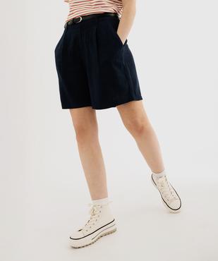 Bermuda ample et chic en viscose-lin avec ceinture femme vue1 - GEMO(FEMME PAP) - GEMO