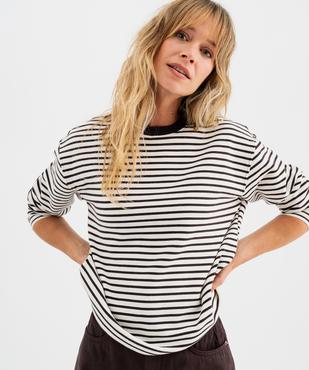Tee-shirt rayé col rond femme vue2 - GEMO(FEMME PAP) - GEMO