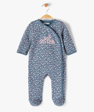 Pyjama bébé fille en jersey terrazzo ouverture devant  vue1 - GEMO(BB COUCHE) - GEMO