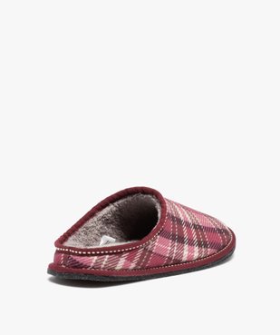 Chaussons femme mules plates douillettes à carreaux vue4 - GEMO(HOMWR FEM) - GEMO