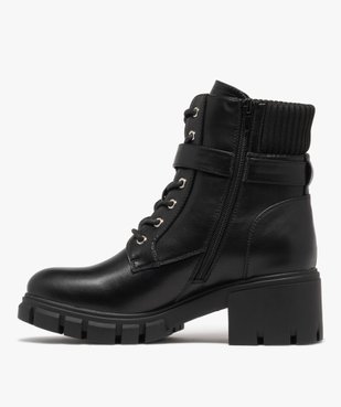 Boots femme à talon cranté et col chaussette effet métallisé scintillant vue4 - 5 MILES - GEMO