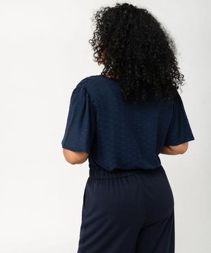 Blouse manches courtes en viscose jacquard femme grande taille vue3 - GEMO 4G GT - GEMO