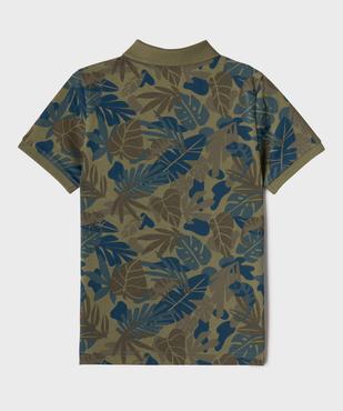 Polo manches courtes en jersey de coton motif feuillage garçon vue3 - GEMO 4G GARCON - GEMO