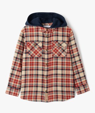 Chemise à carreaux avec capuche amovible garçon - LuluCastagnette vue1 - LULUCASTAGNETTE - GEMO