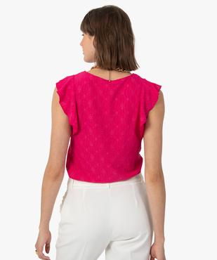 Débardeur femme ajouré avec volants sur les épaules vue3 - GEMO(FEMME PAP) - GEMO