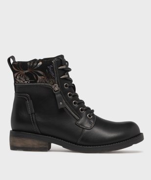 Boots femme à lacets avec col fantaisie et zip  vue8 - EMILIA ROSA - GEMO
