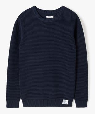 Pull garçon en maille texturée vue1 - GEMO (JUNIOR) - GEMO