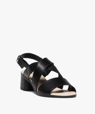 Sandales femme unies à talon et brides en cuir vue2 - GEMO 4G FEMME - GEMO
