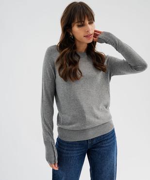 Pull col rond en maille viscose fine et souple femme vue2 - GEMO 4G FEMME - GEMO