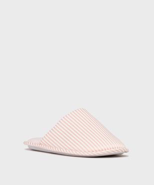 Mules d’intérieur à rayures femme vue2 - GEMO 4G FEMME - GEMO