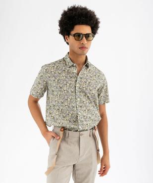 Chemise à manches courtes fleurie homme vue2 - GEMO (HOMME) - GEMO
