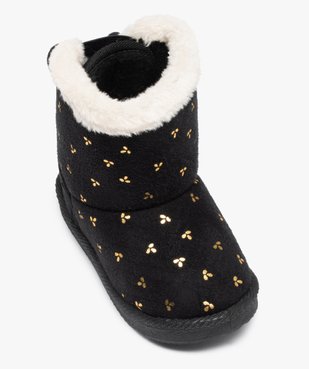 Boots fourrées fille en suédine motif métallisé - LuluCastagnette vue5 - LULU CASTAGNETT - GEMO