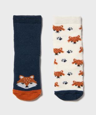 Chaussettes antidérapantes en maille bouclette moelleuse bébé (lot de 2 paires) vue1 - GEMO 4G BEBE - GEMO