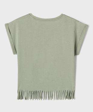 Tee-shirt manches courtes avec franges fille vue4 - GEMO 4G FILLE - GEMO