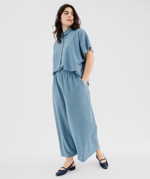 Chemise manches courtes pailletée coupe loose femme grande taille vue4 - GEMO (G TAILLE) - GEMO