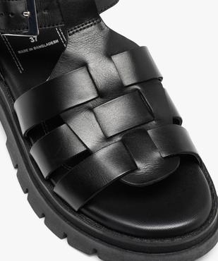 Sandales femme à semelle crantée et brides en cuir vue6 - GEMO (CASUAL) - GEMO