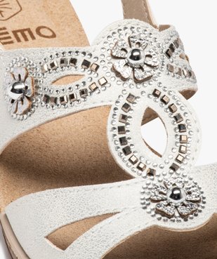 Sandales femme confort à talon compensé et brides strass vue6 - GEMO (CONFORT) - GEMO