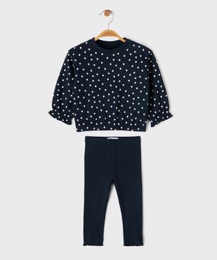 Ensemble 2 pièces sweat + legging bébé fille vue1 - GEMO(BEBE DEBT) - GEMO